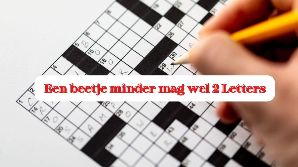 Een beetje minder mag wel 2 Letters Puzzelwoordenboek kruiswoordpuzzels