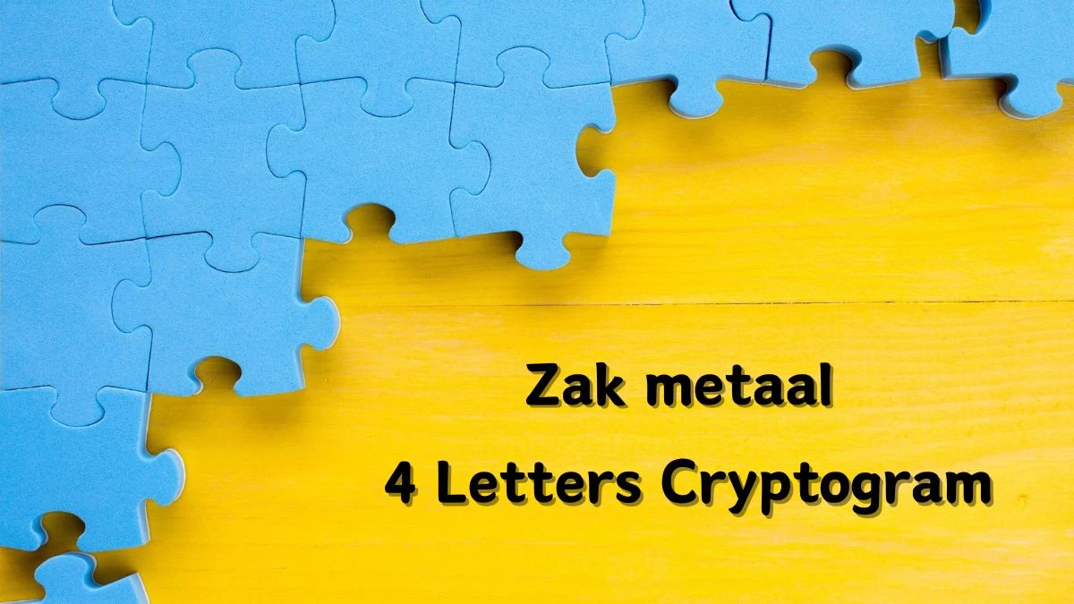 Zak metaal 4 Letters Cryptogram Puzzelwoordenboek kruiswoordpuzzels