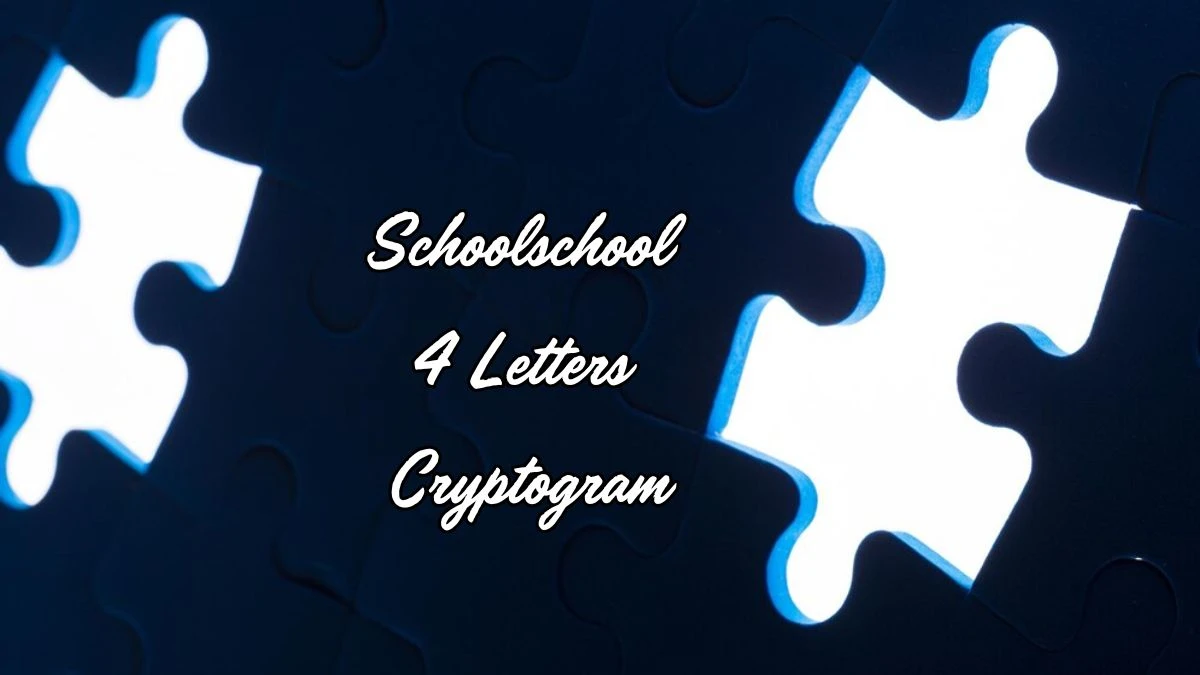 Schoolschool 4 Letters Cryptogram Puzzelwoordenboek kruiswoordpuzzels