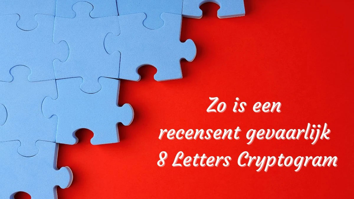 Zo is een recensent gevaarlijk 8 Letters Cryptogram Puzzelwoordenboek kruiswoordpuzzels