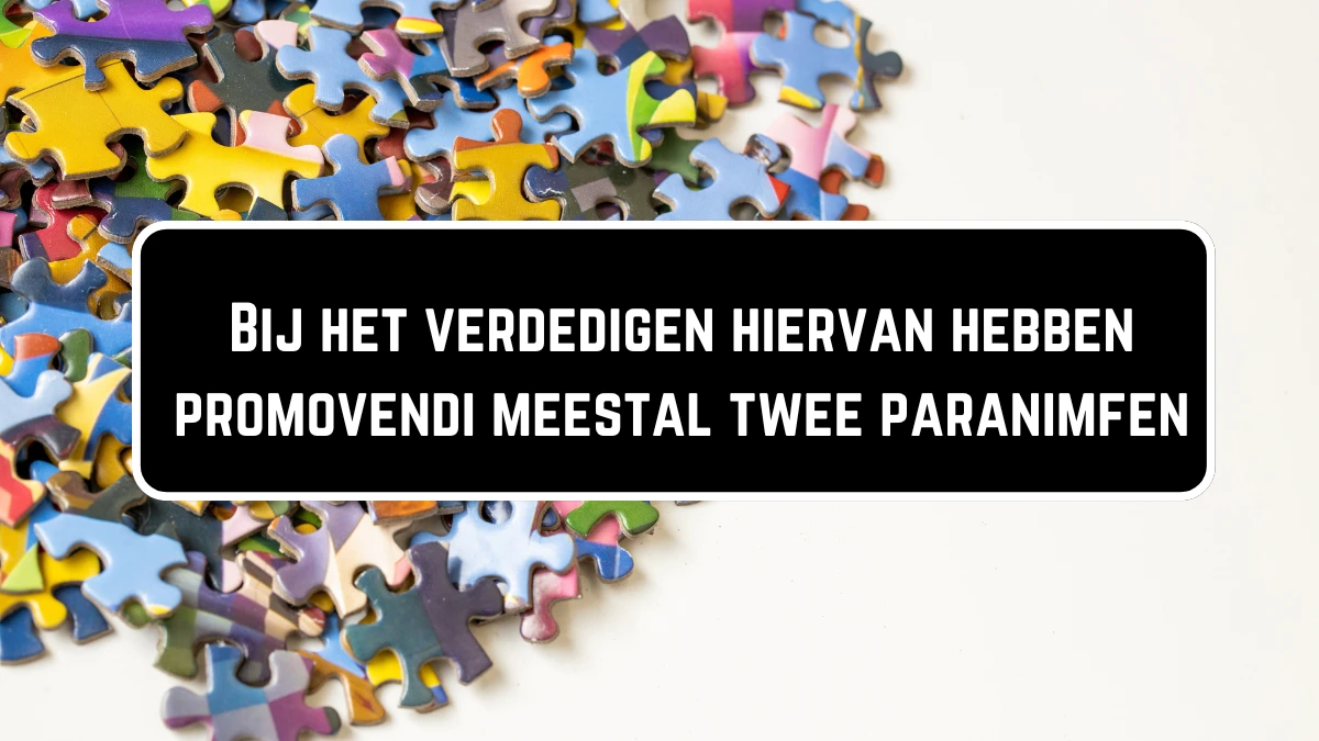 Bij het verdedigen hiervan hebben promovendi meestal twee paranimfen 12 Letters Puzzelwoordenboek kruiswoordpuzzels