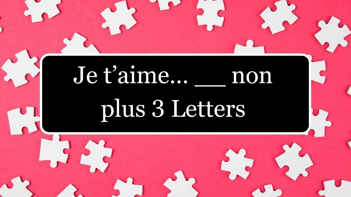 Je t’aime… __ non plus 3 Letters Puzzelwoordenboek kruiswoordpuzzels