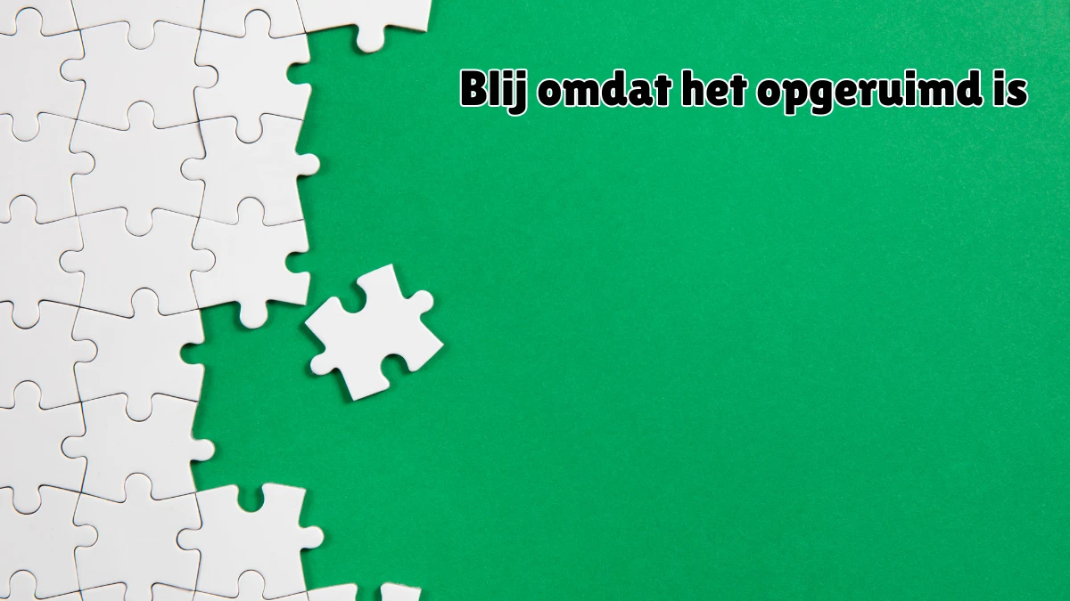 Blij omdat het opgeruimd is 6 Letters Cryptogrammen