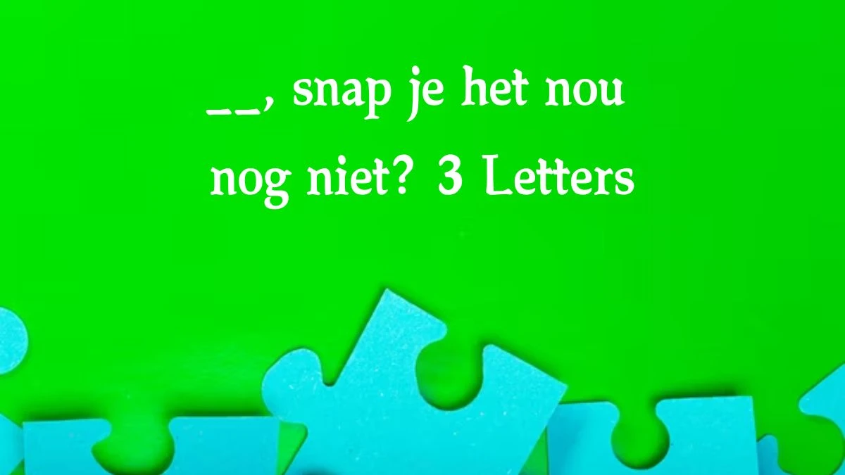 __, snap je het nou nog niet? 3 Letters Puzzelwoord