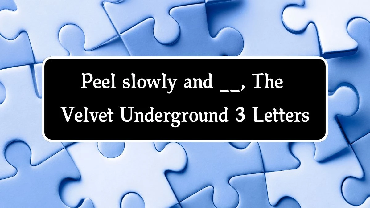 Peel slowly and __, The Velvet Underground 3 Letters