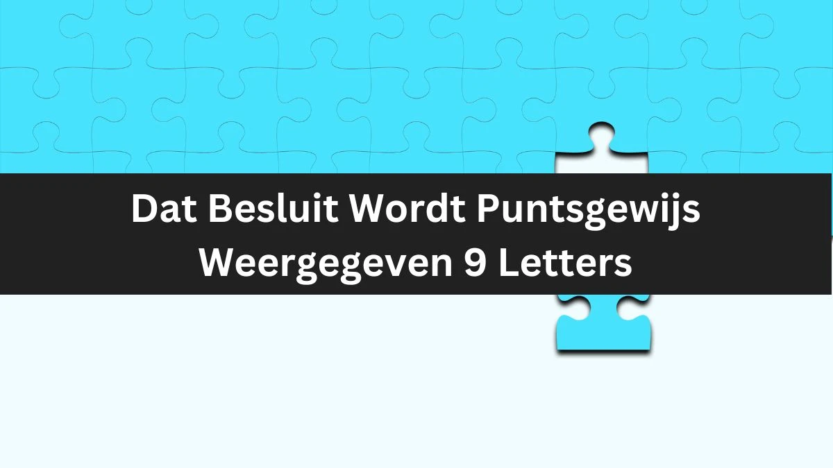 Dat Besluit Wordt Puntsgewijs Weergegeven 9 Letters