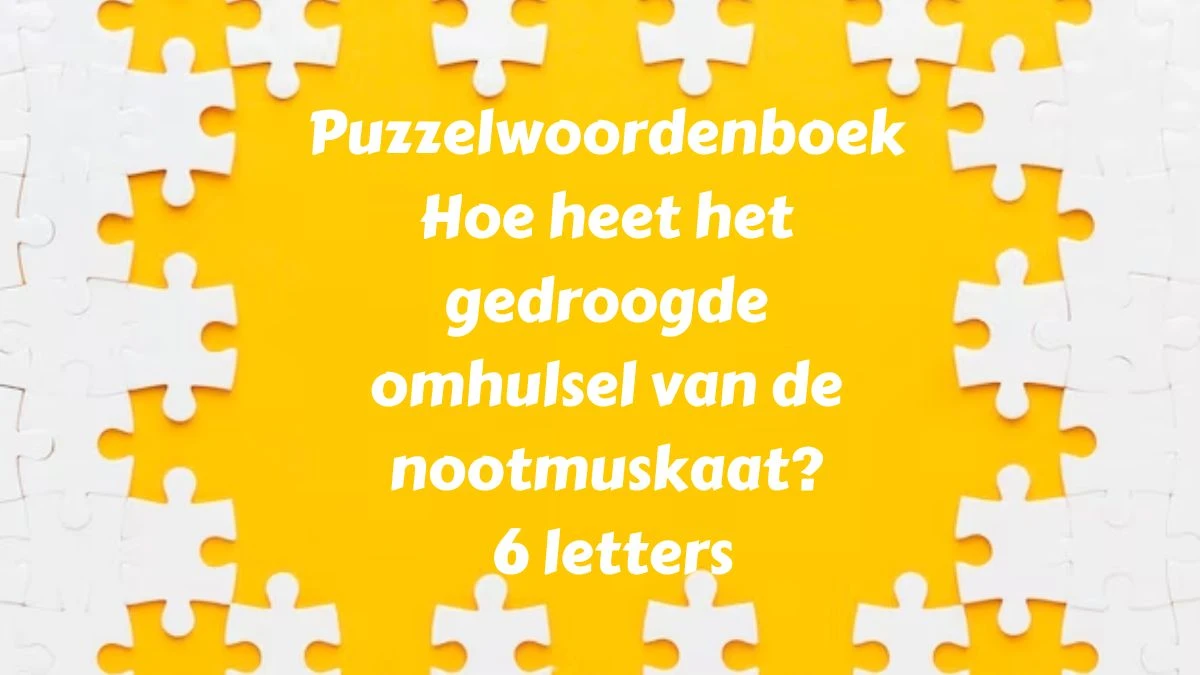 Puzzelwoordenboek Hoe heet het gedroogde omhulsel van de nootmuskaat? 6 letters